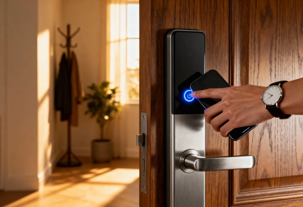 Instalación de cerradura inteligente con apertura mediante smartphone
